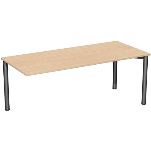 Schreibtisch - 4-Fuß Flex - Bürotisch - 720 x 1.000 x 800 mm (HxBxT) - Gestell anthrazit - Ahorn