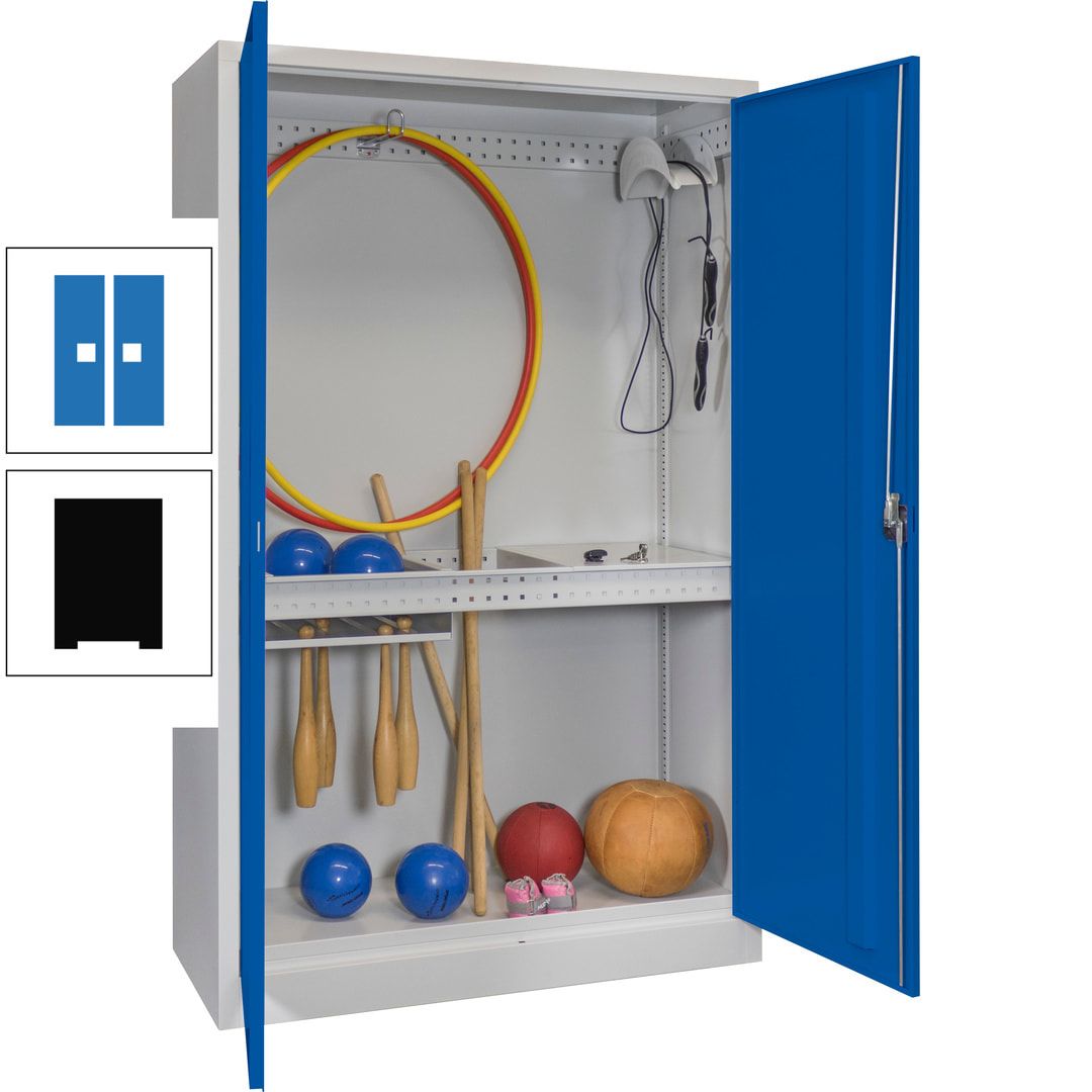 Sportschrank - Vollblechtüren - Variante 3 - 1.950x1.200x500 mm (HxBxT) - anthrazitgrau