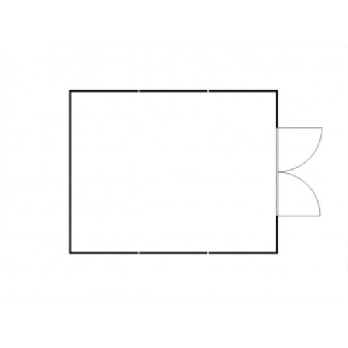 Isolierter Gefahrstoffcontainer - 2.520 x 5.080 x 6.520 mm (HxBxT) - Auffangvolumen 3 x 1.480 l - Lüftersteuerung - Doppelflügeltür kurze Seite
