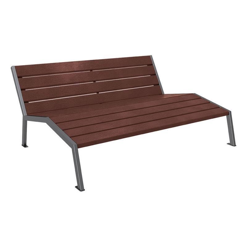 Liegestuhl aus Kunststoff und Stahlstreben - mit Rückenlehne - 808 x 1.800 mm (HxB) - Farbe enzianblau - Parkbank - Gartenbank