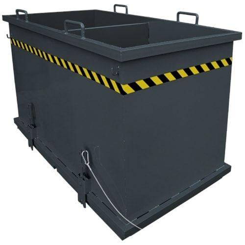 Eichinger Klappbodenbehälter, Behälter 2x900 Liter, Traglast 1.500 kg, für Stapler und Kran, Seilzug, Kettensicherung, Farbe: anthrazitgrau (RAL 7016)