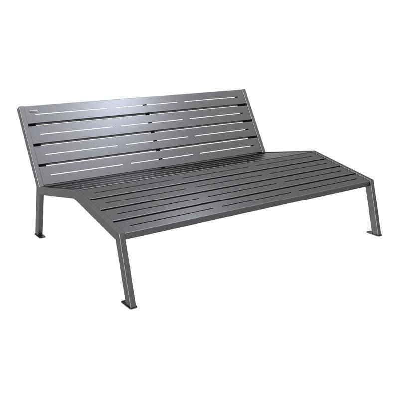 Liegestuhl aus Stahl - mit Rückenlehne - 808 x 1.800 mm (HxB) - Farbe enzianblau - Parkbank - Gartenbank