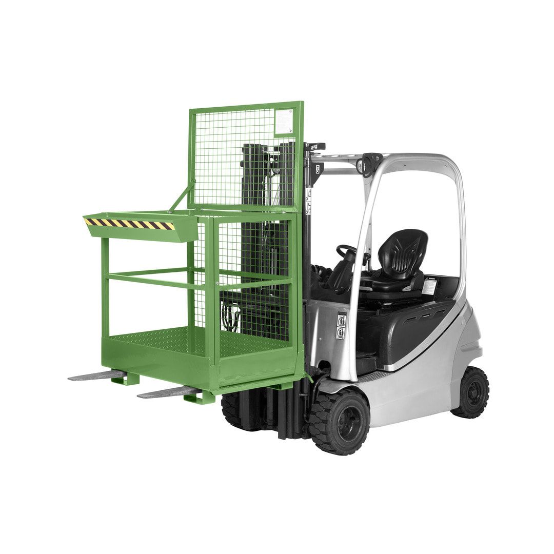 Arbeitsbühne für Stapler und Frontlader - Arbeitskorb - Montagebühne - 2 Personen - Tragkraft 300 kg - 1.910 x 1.200 x 800 mm (HxBxT) - anthrazitgrau