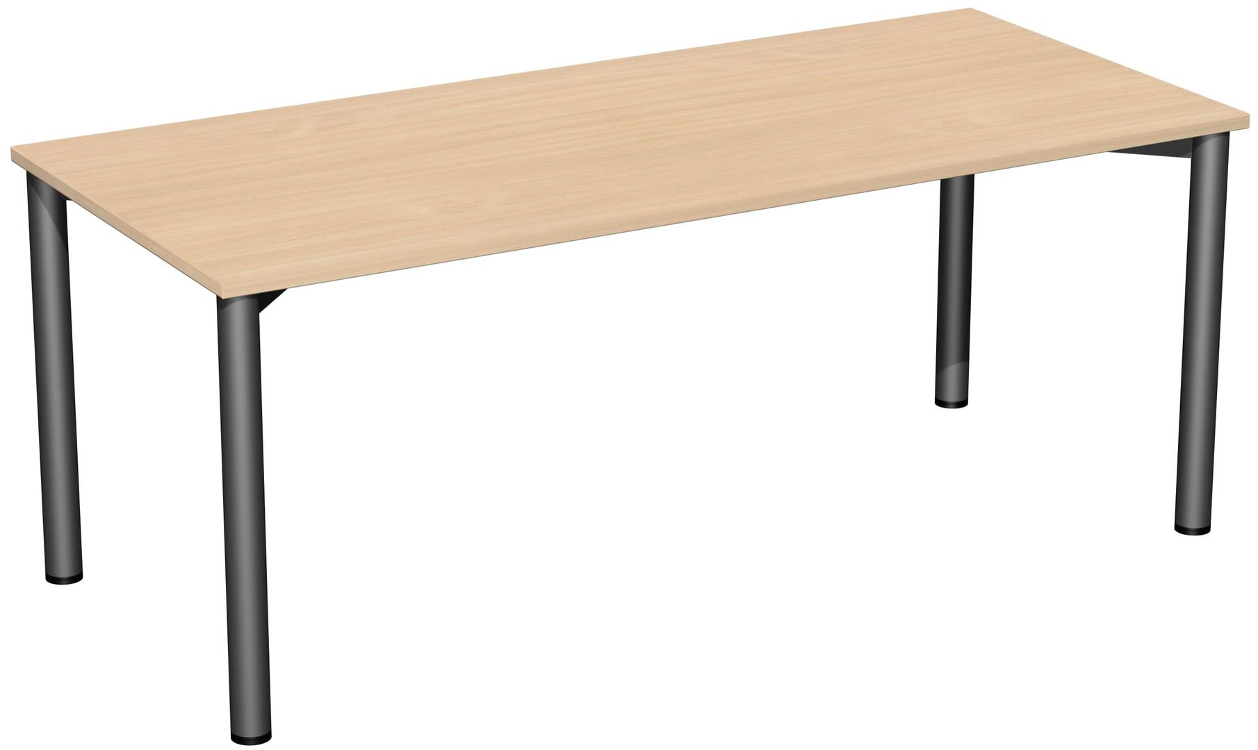 Schreibtisch - 4-Fuß Flex - Bürotisch - 720 x 1.000 x 800 mm (HxBxT) - Gestell anthrazit - Ahorn