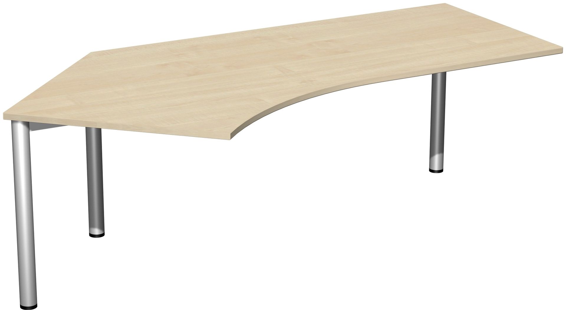 Winkel-Schreibtisch - Winkel links - 4-Fuß Flex - 720 x 2.166 x 1.130 mm (HxBxT) - Gestell anthrazit - Ahorn