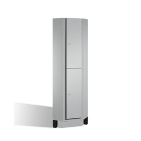 Eckschrank, Spind, auf Füßen, 2 Personen, 1.980 x 500 mm (HxT), Korpus Vulkangrau