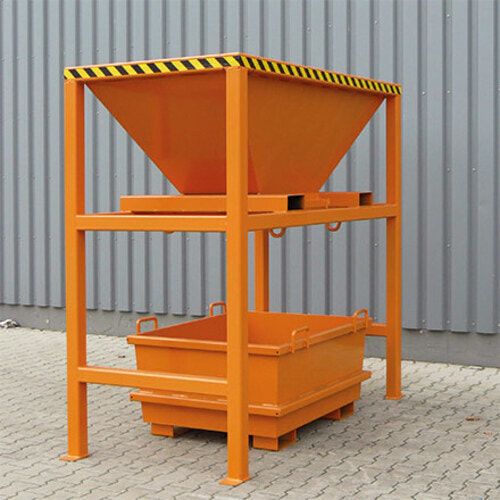 Eichinger Befülltrichter, Übergabesilo, für Big Bags oder Container, Staplertaschen, 4 Ösen, 2.090 x 1.090 x 2.210 mm (HxBxT), Farbe anthrazitgrau