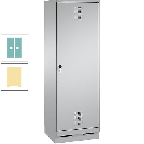 Doppel-Spind, Garderobenschrank, 1 Tür für 2 Abteile a 300 mm, Korpus anthrazitgrau, Türen anthrazitgrau, 1.800 x 600 x 500 mm (HxBxT)