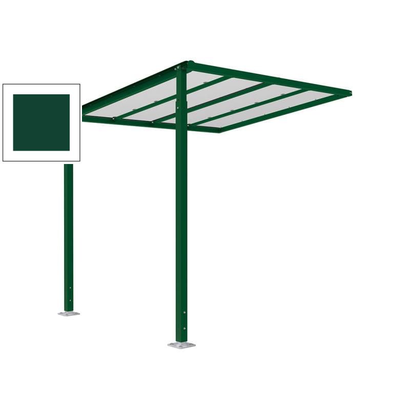 Erweiterung für Fahrradüberdachung, Unterstand, 6 Plätze, feuerverzinkt, 2.880 x 2.500 x 2.434 mm (HxBxT), enzianblau (RAL 5010)