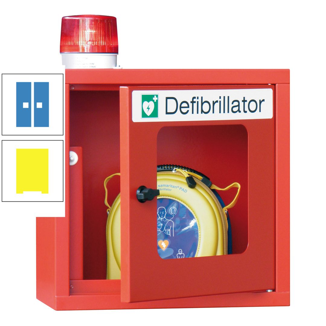 Defibrillatorenschrank mit akustischem und optischem Alarm - 490 x 400 x 200 mm (HxBxT) - Sichtfenster - anthrazitgrau