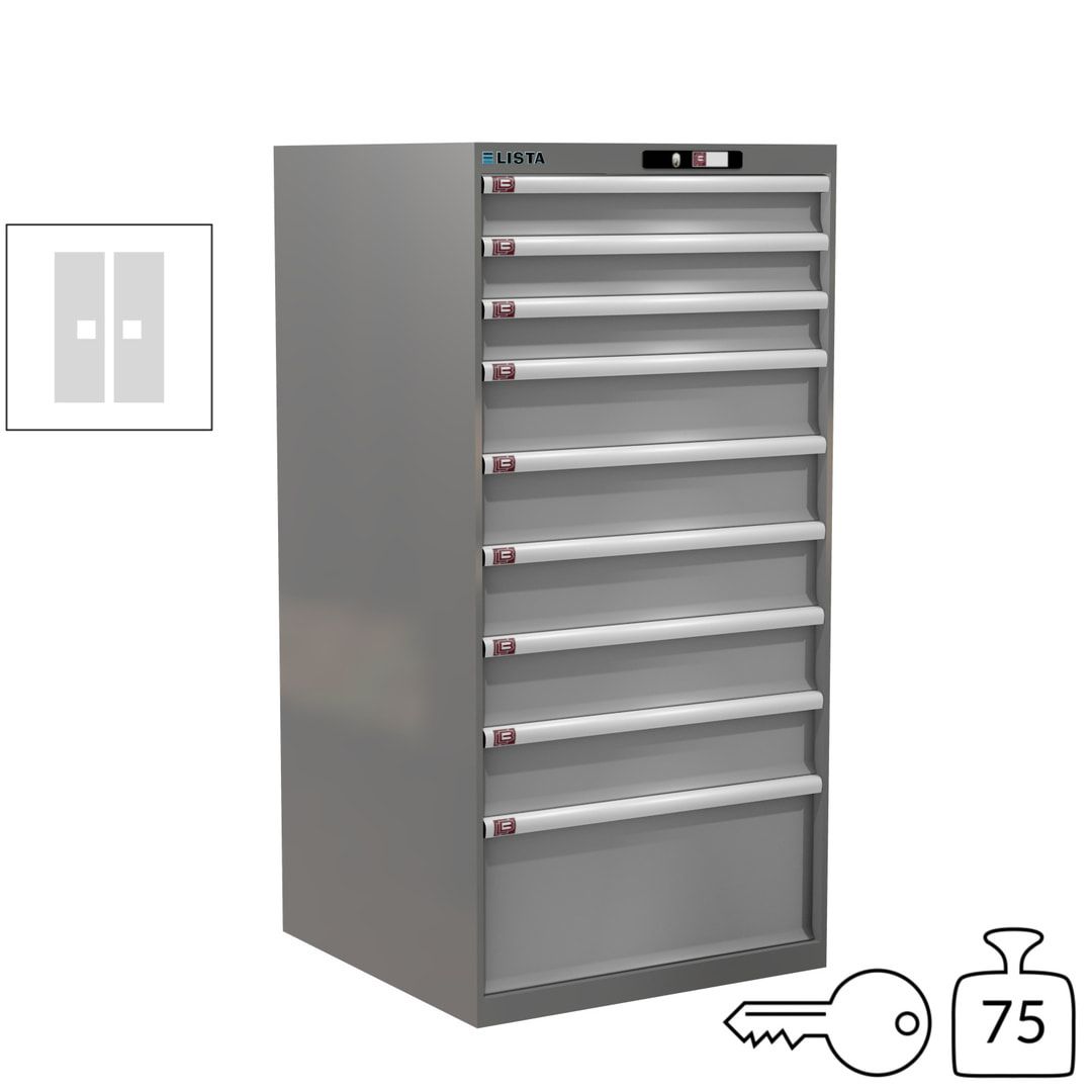 Lista Schubladenschrank - 13.106.010 - 1.450x717x725 mm (HxBxT) - 9 Schubladen - 200 kg - Key Lock - lichtblau (RAL 5012)