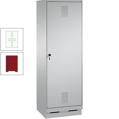 Doppel-Spind, Garderobenschrank, 1 Tür für 2 Abteile a 300 mm, Korpus anthrazitgrau, Türen anthrazitgrau, 1.800 x 600 x 500 mm (HxBxT)