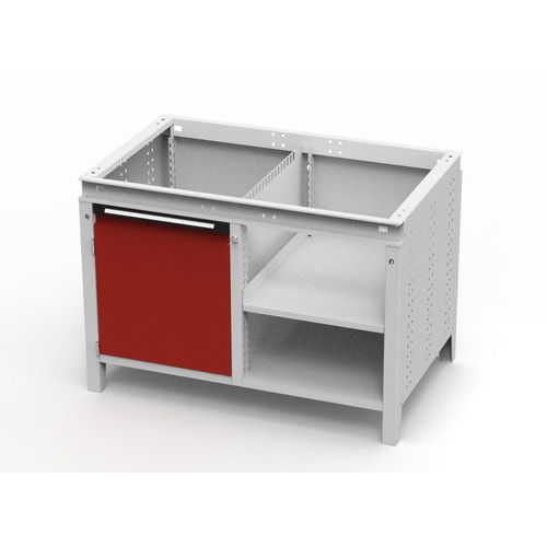 OTTOKIND Werkbank - bündige Arbeitsplatte - 850 x 1.150 x 750 mm (HxBxT) - Schrank - 2 Ablageböden - lichtgrau