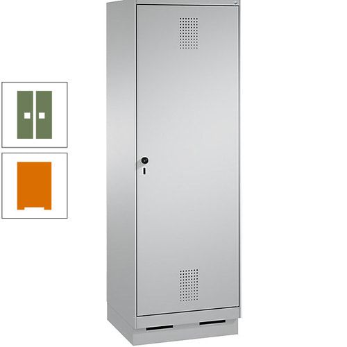 Doppel-Spind, Garderobenschrank, 1 Tür für 2 Abteile a 300 mm, Korpus anthrazitgrau, Türen anthrazitgrau, 1.800 x 600 x 500 mm (HxBxT)