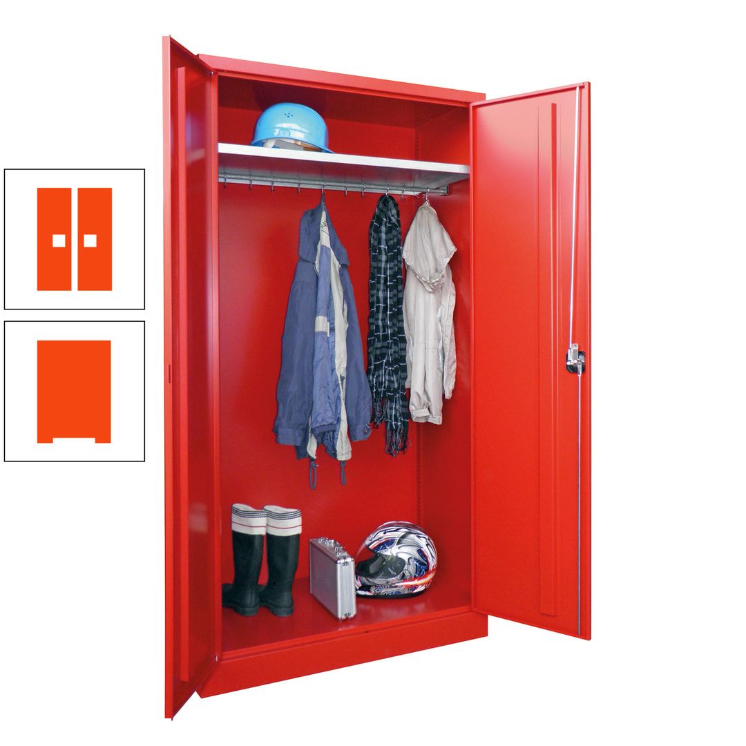 Garderobenschrank - 1.950x1.000x500 mm (HxBxT) - Hutboden, pulverbeschichtet - anthrazitgrau
