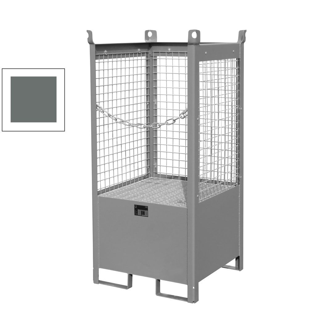 Fass-Stapelpalette - für 1 x 200-l-Fass - Volumen 210 l - 1.590 x 760 x 760 mm (HxBxT) - Drahtgitterwände - feuerrot