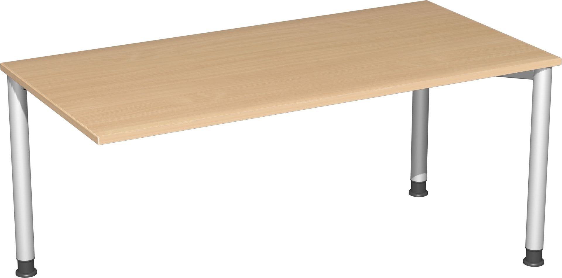 Schreibtisch - 4-Fuß Flex - Bürotisch - Höhe 680-800 mm - 1.200 x 600 mm (BxT) - Gestell anthrazit - Ahorn