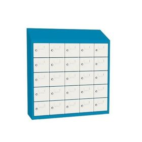 Kantinenschrank, Schließfachschrank, Etikettrahmen, 5 Abteile, 25 Fächer, 1.090 x 1.000 x 300 mm (HxBxT), Farben wählbar