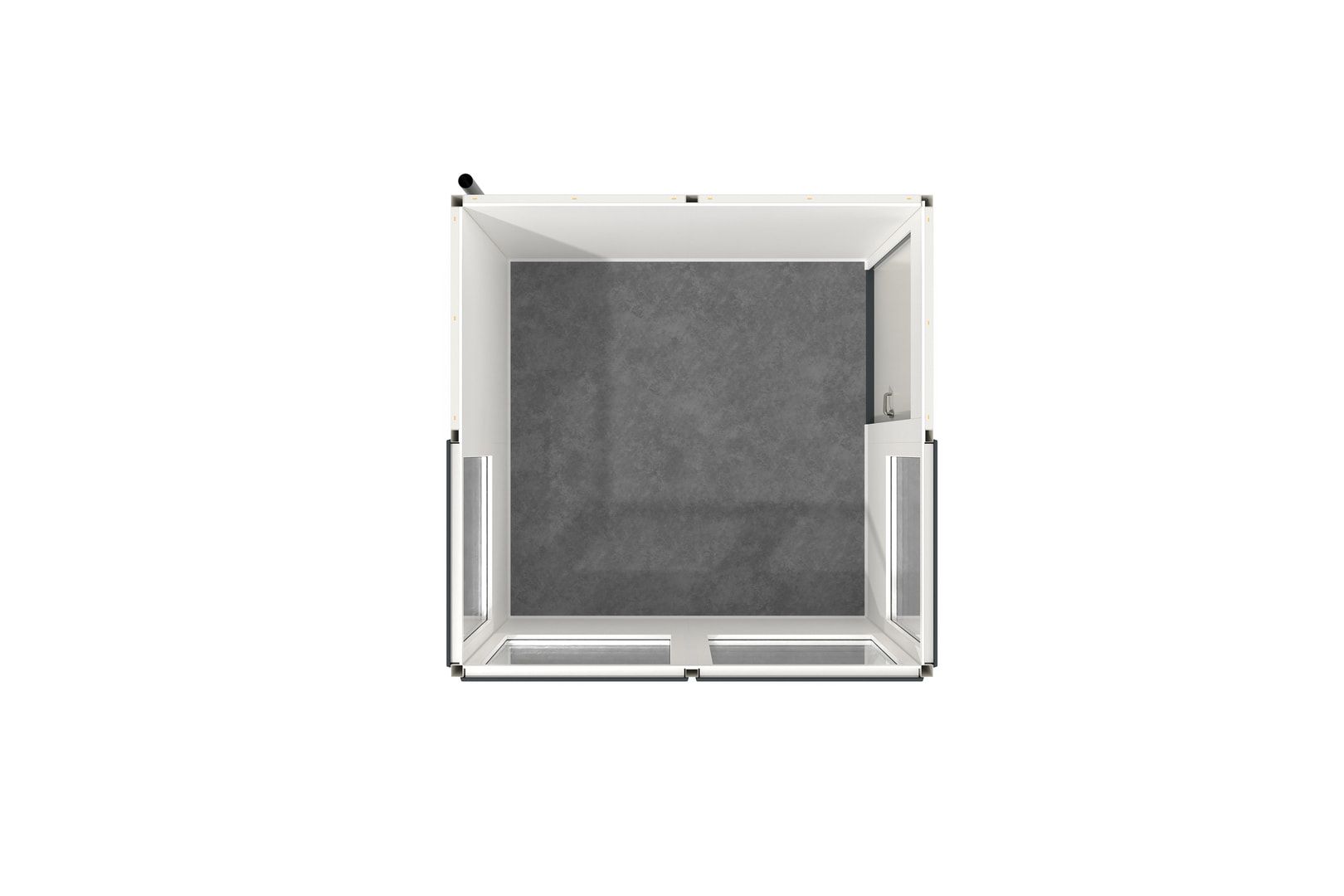 Bürocontainer, Pförtnerhäuschen, Kassenhaus, Anmeldung, Sanitär-Container, mobil, für Außen, 2.820 x 2.400 x 2.280 mm (HxBxT), 5,47 qm, mit Fußboden