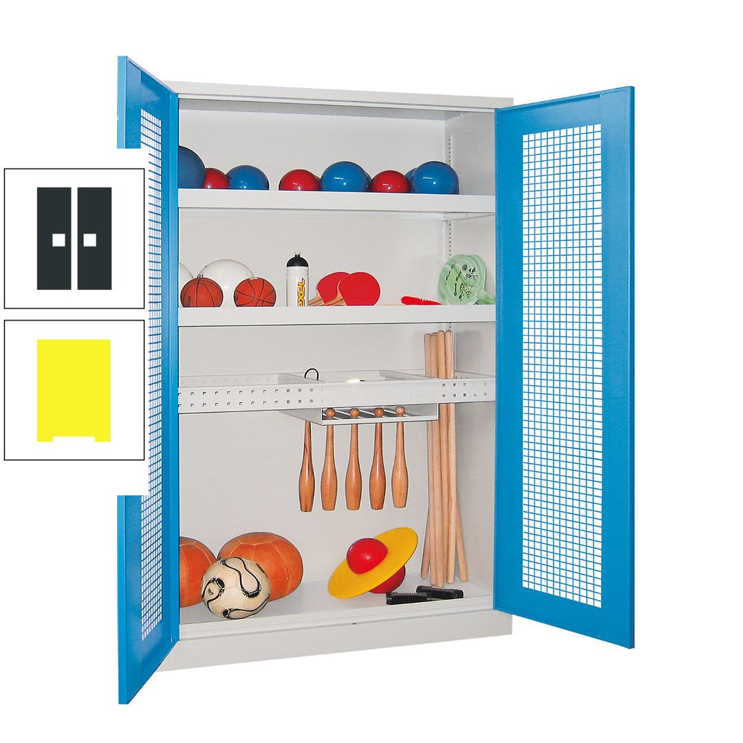 Sportschrank - Vollblechtüren - Variante 2 - 1.950x1.200x500 mm (HxBxT) - anthrazitgrau