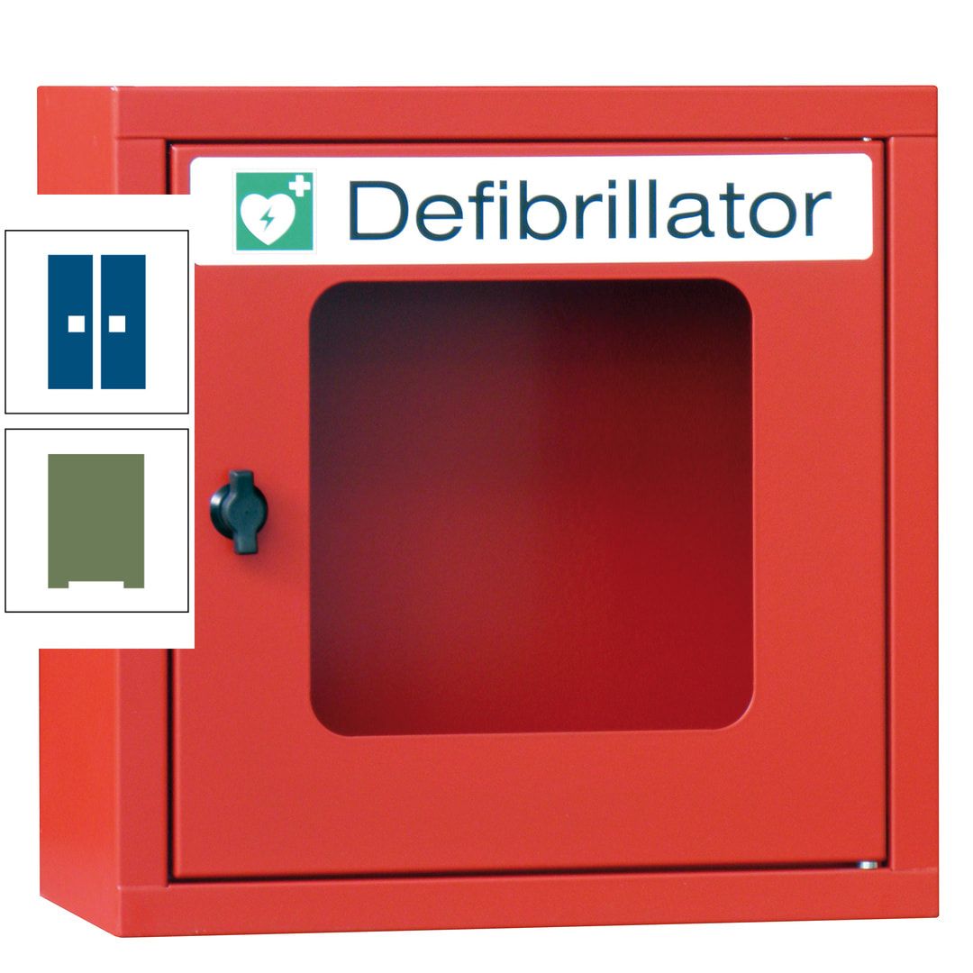 Defibrillatorenschrank - 400 x 400 x 200 mm (HxBxT) - Sichtfenster - anthrazitgrau