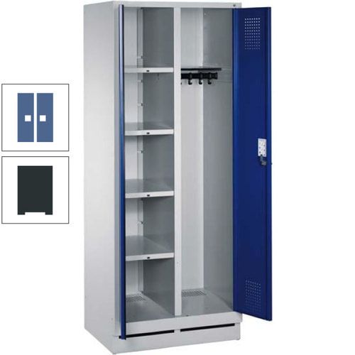 Mehrzweckschrank, Doppeltüren, Füße, 2 Abteile a 300 mm, Korpus anthrazitgrau, Tür anthrazitgrau, 1.800 x 600 x 500 mm (HxBxT)