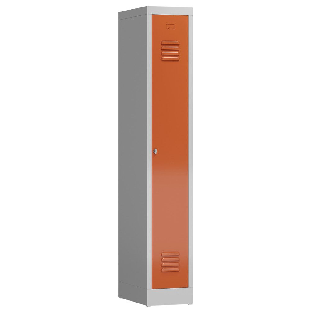 Garderobenschrank, Garderobenspind, 1 Abteil, 1.800 x 310 x 500 mm (HxBxT), Stahl, Drehriegelverschluss, Korpus: lichtgrau, Front: anthrazitgrau