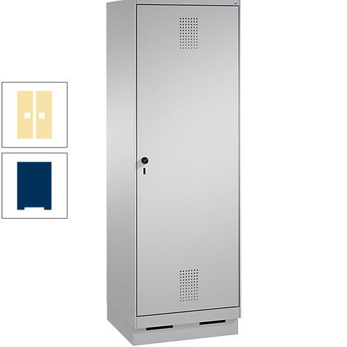 Doppel-Spind, Garderobenschrank, 1 Tür für 2 Abteile a 300 mm, Korpus anthrazitgrau, Türen anthrazitgrau, 1.800 x 600 x 500 mm (HxBxT)
