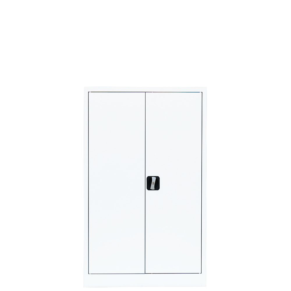 Aktenschrank, Büroschrank, abschließbar, Flügeltüren, 2 Fachböden, 1.200 x 800 x 383 mm (HxBxT), Stahl, Korpus und Türen in lichtgrau