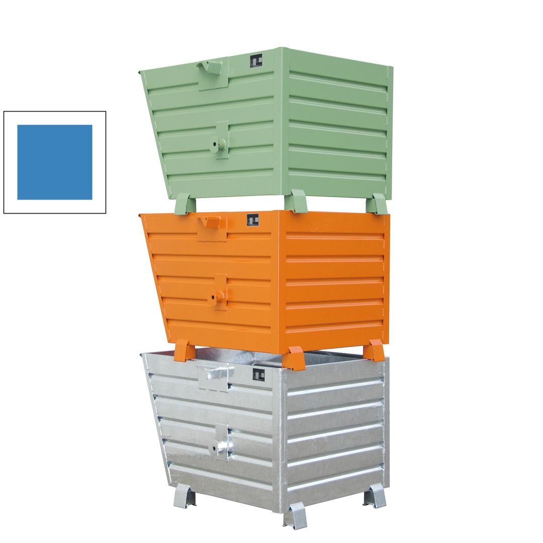 BAUER Stapelkipper 300 l - 500 kg - 600 x 600 x 800 mm (HxBxT) - 3-Fach stapelbar - blau
