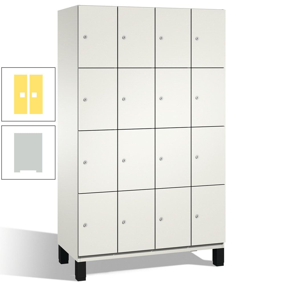 Fächerschrank, Stahlschrank, 16 Fächer, Türöffnungsbegrenzer, mit Füßen, Korpus lichtgrau, Tür anthrazitgrau, 1.980 x 1.200 x 525 mm (HxBxT)