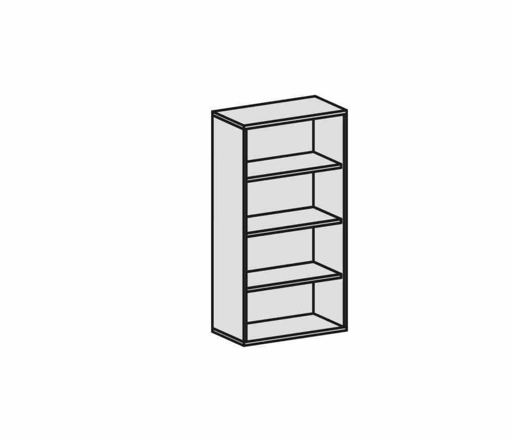 Büroregal, 4 Ordnerhöhen, Metallsockel/Standfüße, Dreischicht-Feinspan, 3 Einlegeböden, 1.536 x 1.000 x 425 mm (HxBxT), Dekor Ahorn