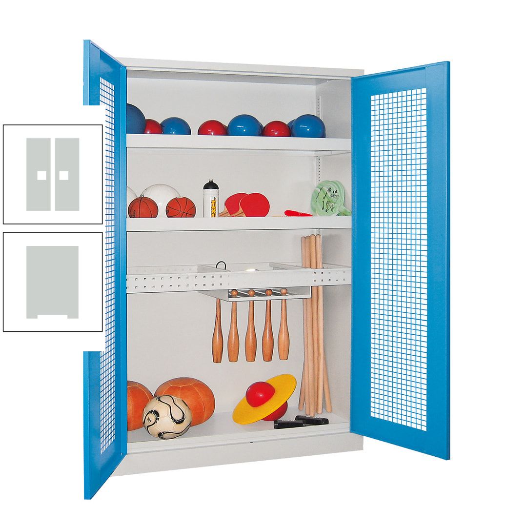 Sportschrank - Vollblechtüren - Variante 2 - 1.950x1.200x500 mm (HxBxT) - anthrazitgrau
