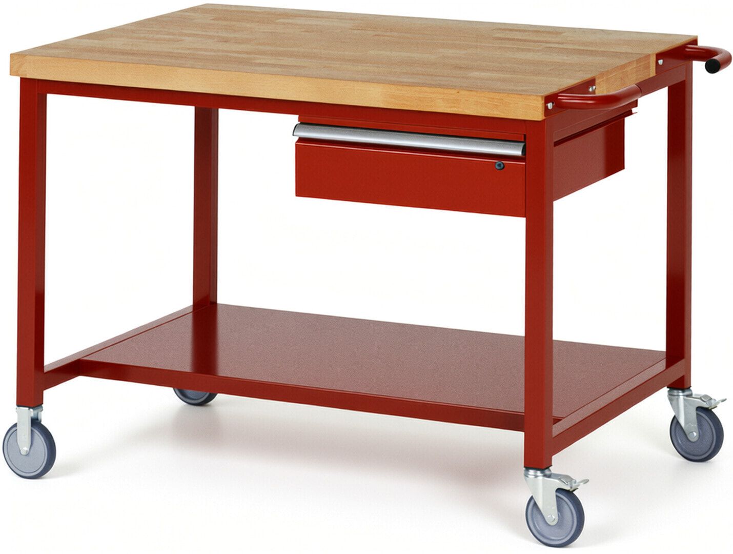 Mobile Werkbank mit Ablageboden - 1 Schublade - 150:1 - höhenverstellbar 880-1.080 mm - 1.250 x 900 mm (BxT) - 450 kg - Anthrazitgrau
