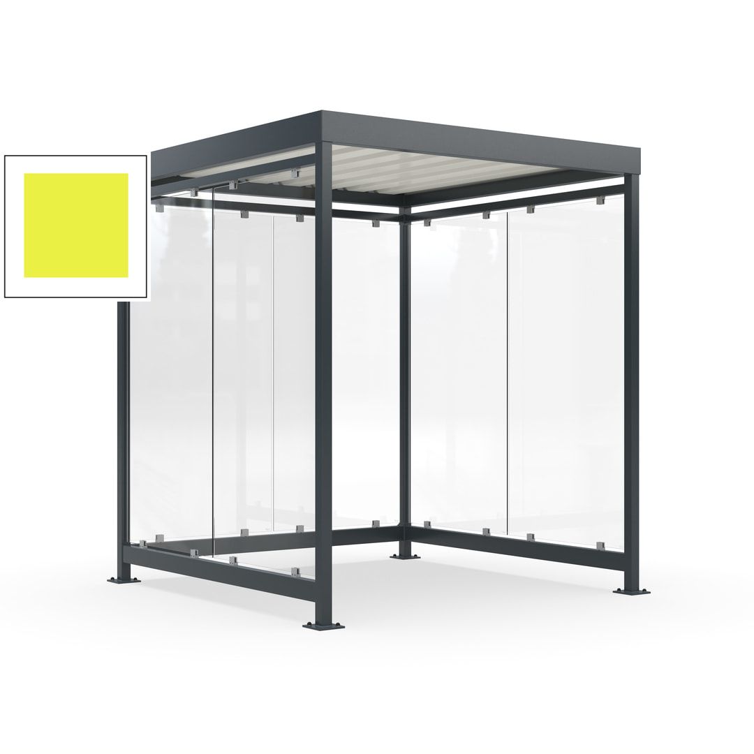Raucherunterstand, Bushaltestelle, 6-7 Personen, 6 Wände, 2.510 x 2.165 x 2.165 mm (HxBxT), Achatgrau