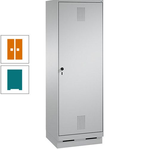 Doppel-Spind, Garderobenschrank, 1 Tür für 2 Abteile a 300 mm, Korpus anthrazitgrau, Türen anthrazitgrau, 1.800 x 600 x 500 mm (HxBxT)