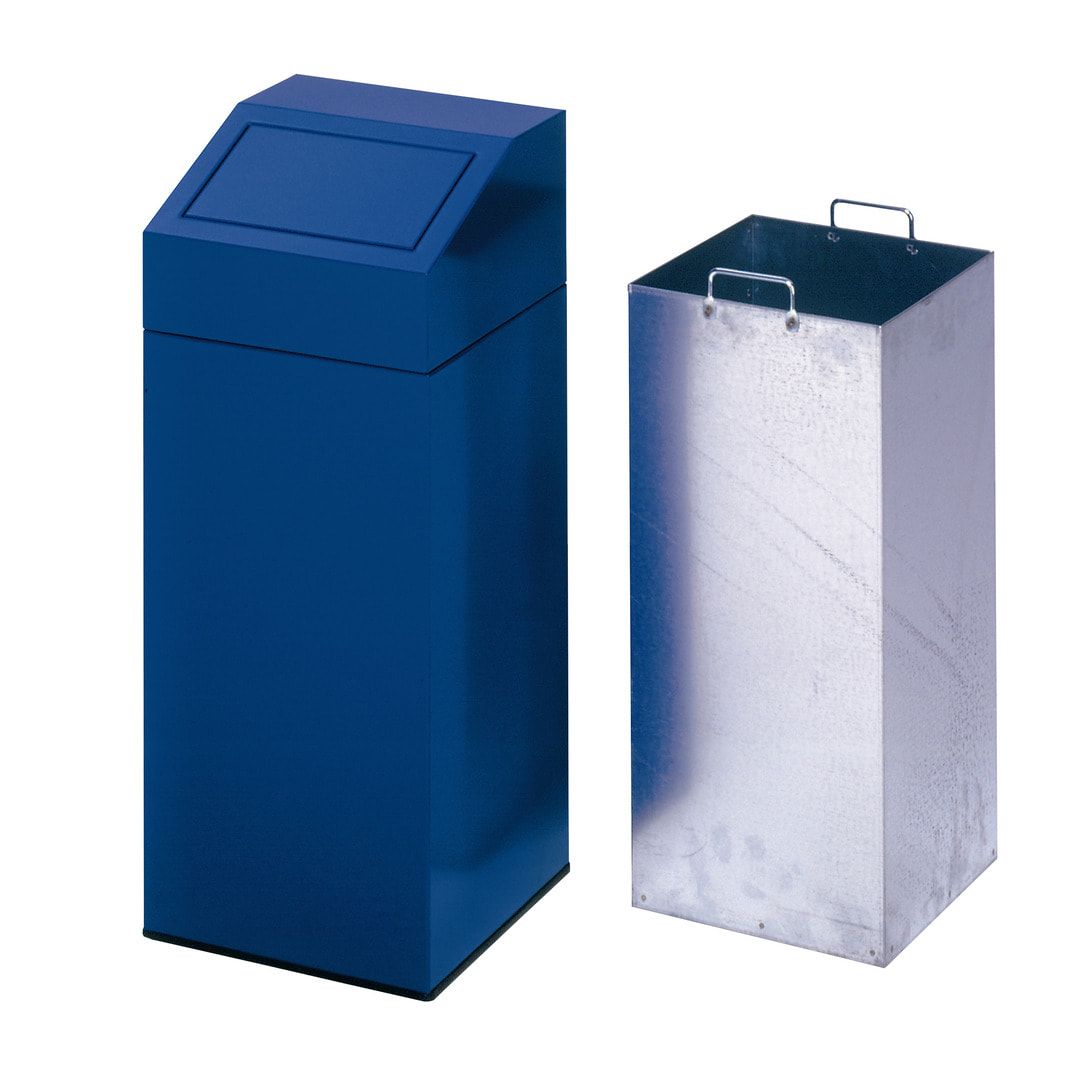 Wertstoffsammler - Volumen 47 l - 790 x 320 x 320 mm (H x B x T) - Farbe antik-silber