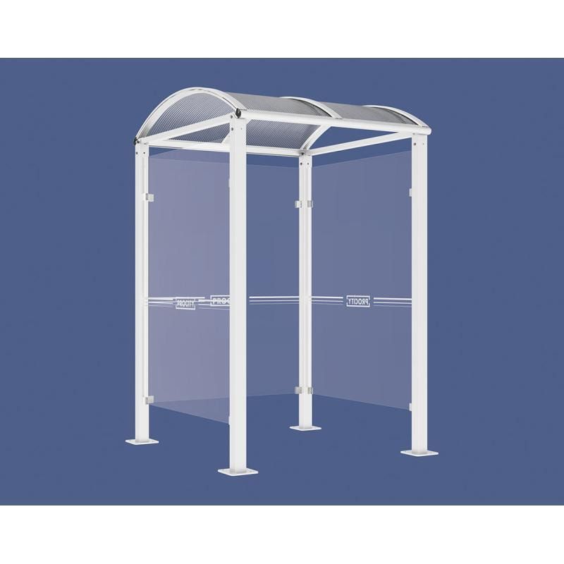 Automatenüberdachung, Automatendach, Polycarbonatdach, feuerverzinkt, UV-Schutz, Bodenplatten, 2.500 x 1.560 x 1.560 mm (HxBxT), Farbe enzianblau