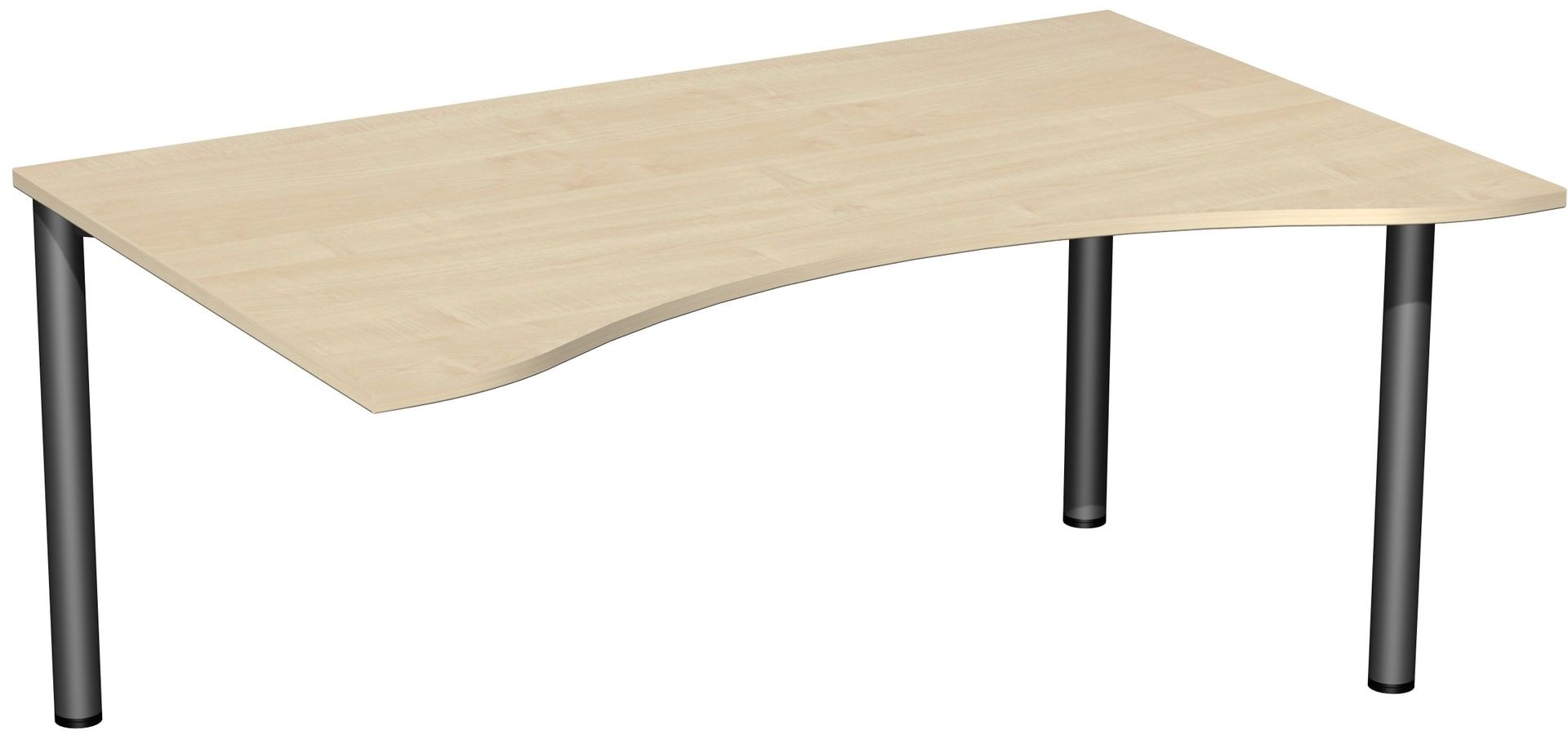 Ergo-Schreibtisch - 4-Fuß Flex - Bürotisch - 720 x 1.600 x 1.000 mm (HxBxT) - Gestell anthrazit - Ahorn