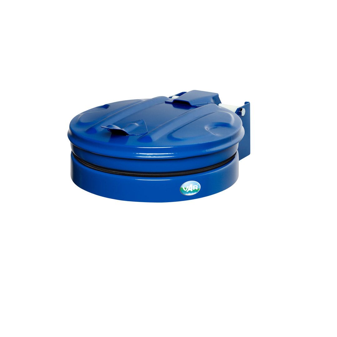 Müllsackhalter - Wandgerät mit Metall Deckel - für 120 l Säcke - 370 x 465 mm (BxT) - enzianblau