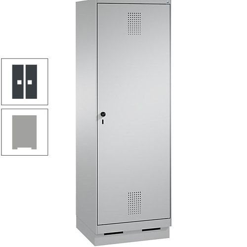 Doppel-Spind, Garderobenschrank, 1 Tür für 2 Abteile a 300 mm, Korpus anthrazitgrau, Türen anthrazitgrau, 1.800 x 600 x 500 mm (HxBxT)