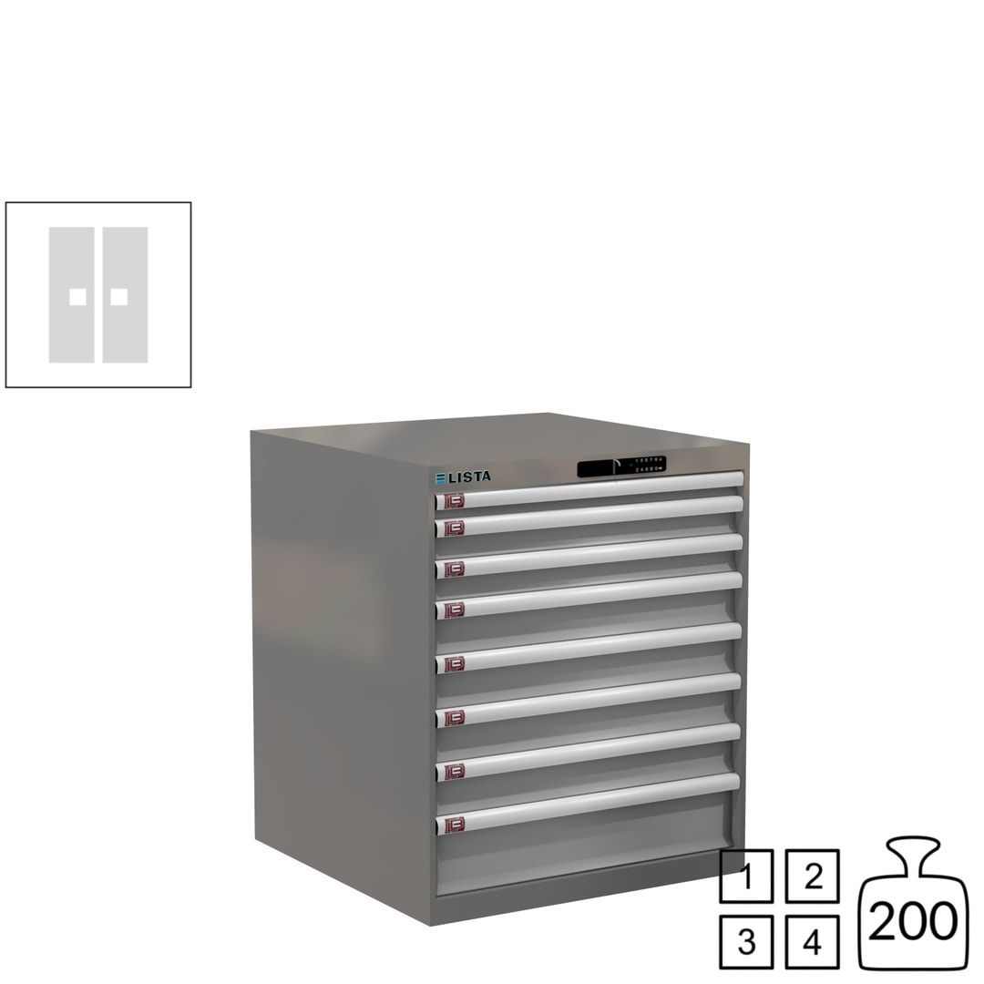 Lista Schubladenschrank - 14.408.010 - 850x717x725 mm (HxBxT) - 8 Schubladen - 75 kg - Key Lock - lichtblau (RAL 5012)