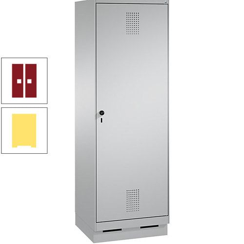 Doppel-Spind, Garderobenschrank, 1 Tür für 2 Abteile a 300 mm, Korpus anthrazitgrau, Türen anthrazitgrau, 1.800 x 600 x 500 mm (HxBxT)
