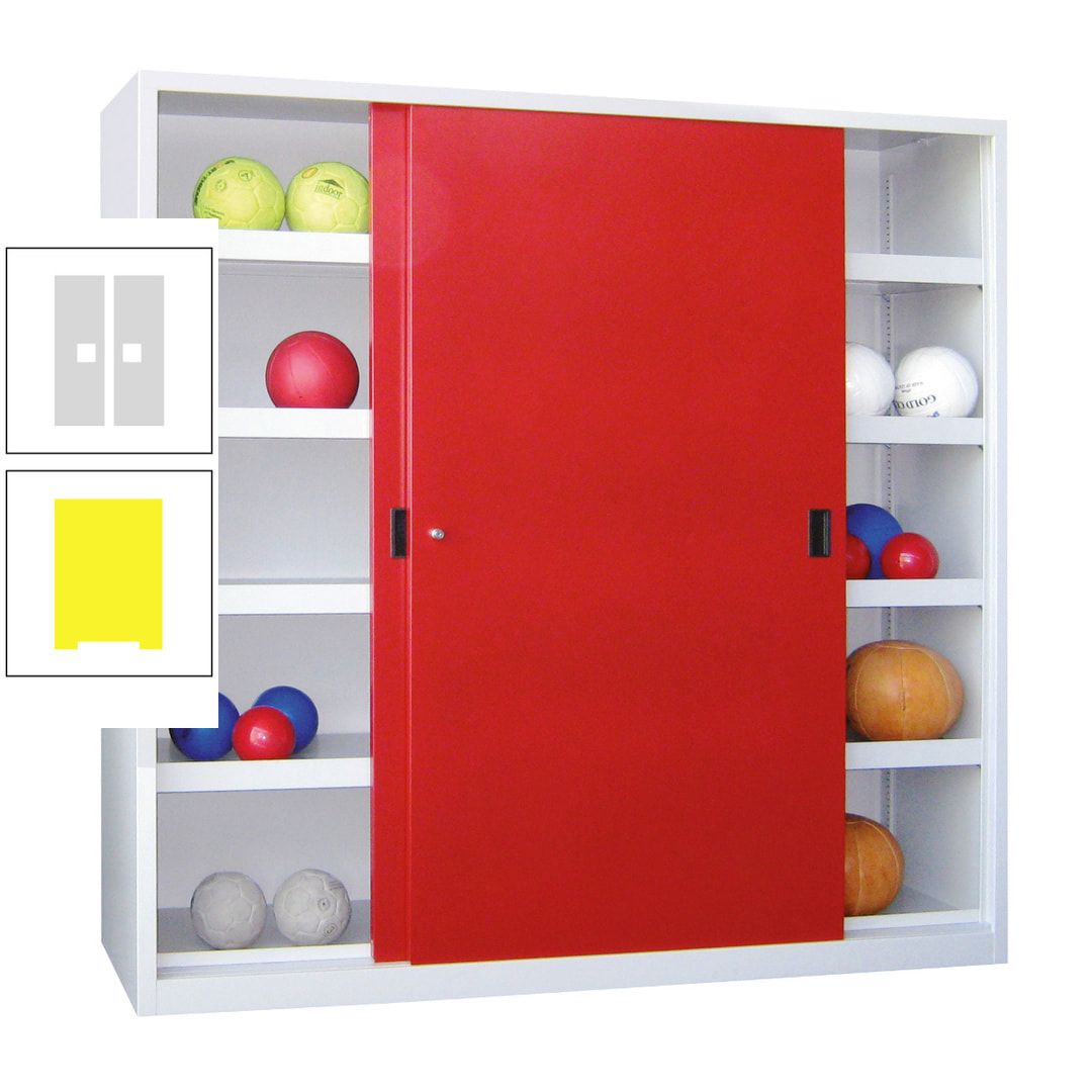 Ballschrank - Schiebetüren - Trennwand - 8 Böden - 1.950x1.500x600 mm (HxBxT) - anthrazitgrau
