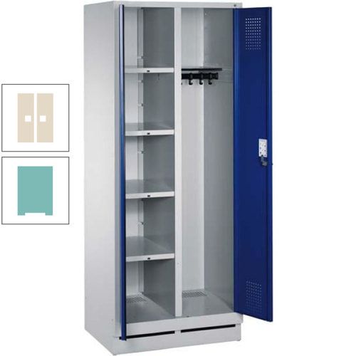 Mehrzweckschrank, Doppeltüren, Füße, 2 Abteile a 300 mm, Korpus anthrazitgrau, Tür anthrazitgrau, 1.800 x 600 x 500 mm (HxBxT)