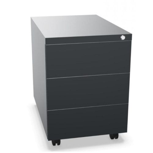 Rollcontainer - Stahl - 3 Schubladen - 550 x 390 x 590 mm (HxBxT) - lichtgrau