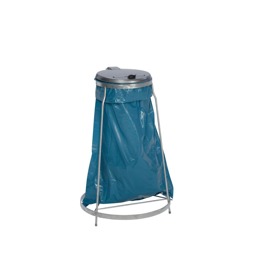 Müllsackständer - fahrbar - für 1 Kunststoffsack - 980 x 640 x 640 mm (HxBxT) - verzinkt