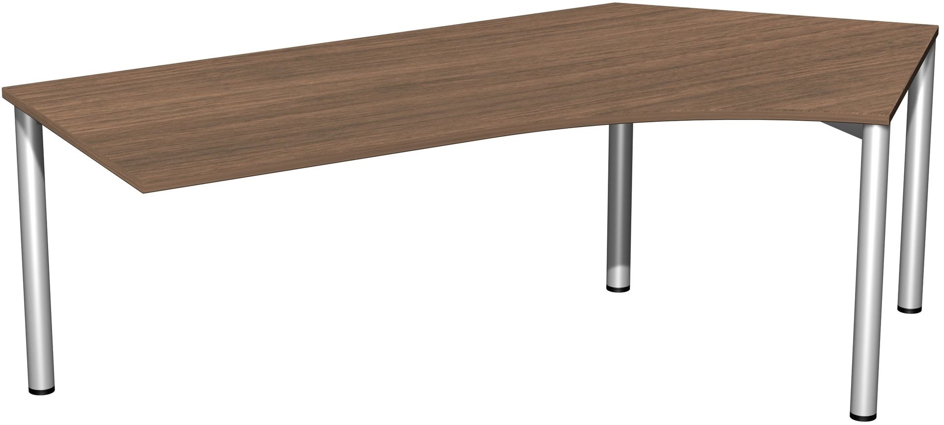 Winkel-Schreibtisch - Winkel rechts - 4-Fuß Flex - 720 x 2.166 x 1.130 mm (HxBxT) - Gestell anthrazit - Ahorn