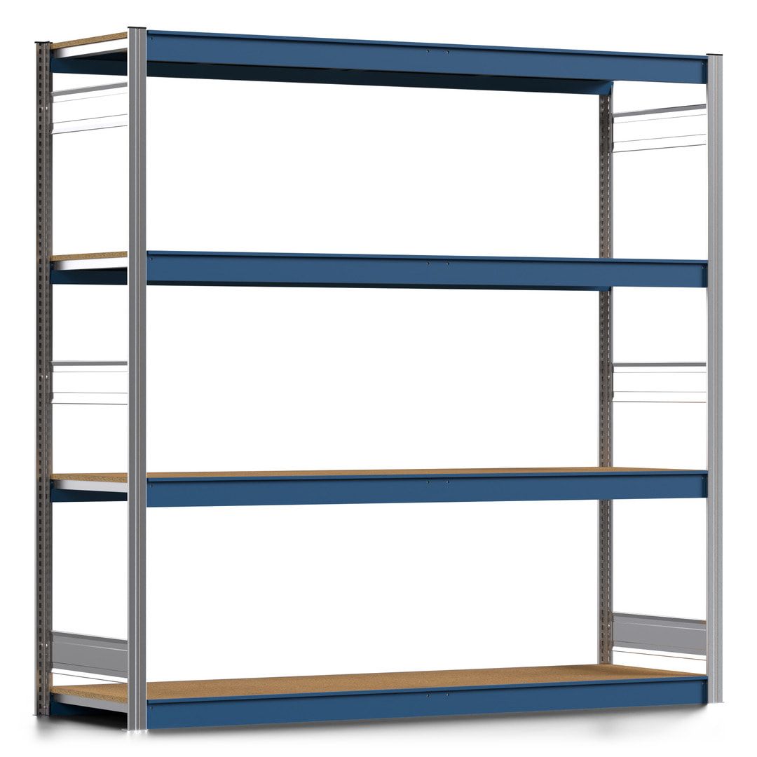 Weitspannregal EMIL - 2.000 x 2.010 x 600 mm (HxBxT) - Fachlast 400 kg - Holzböden - Lagerregal - Anbauregal