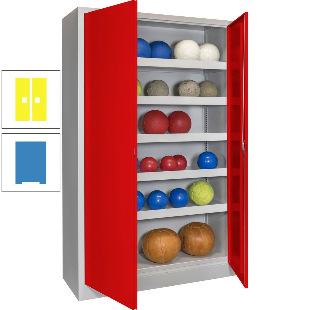 Ballschrank - Vollblechtüren - 5 Böden - 1.950x1.200x500 mm (HxBxT) - anthrazitgrau